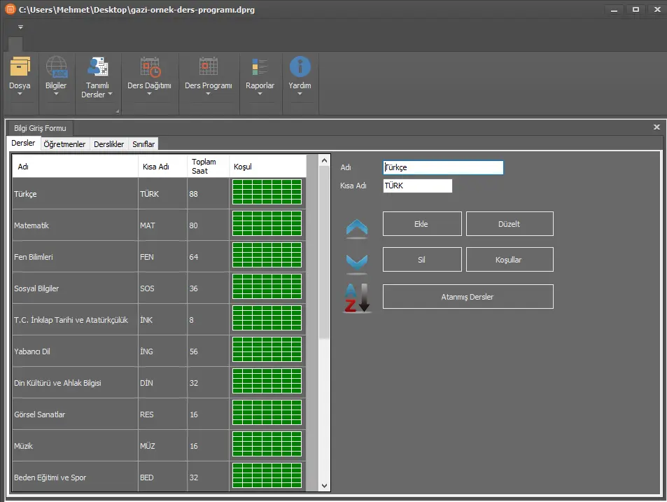 Haftalık Ders Dağıtım Yazılımı